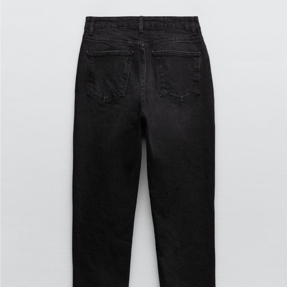 NWT Zara Black Mom Fit Stretch Jeans - Picture 4 of 9